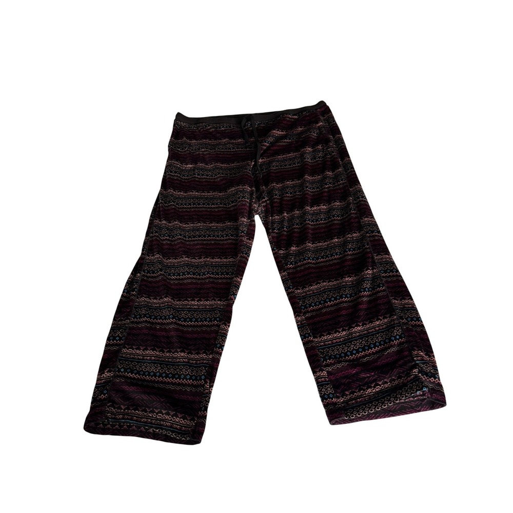 Secret‎ Treasures Womens 2X Purple Fair Isle Velour Pajama Pants TZ48403BA